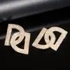 Pendientes de Plata con Letra D de Diamante Transfronterizos Europeos y Americanos Pendientes de Botón Simples de Moda Versátiles para el Trabajo Pendientes Ligeros de Lujo de Gama Alta