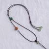 Cordão de pingente fino tecido à mão Jade Jade Jade Gold Pingente de lã Corrente feminina ajustável Colar de alta qualidade Corda