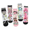 Calcetines de Dibujos Animados Estilo Japonés para Mujer, Calcetines de Algodón Peinado de Media Pantorrilla con Ilustraciones Lindas de Anime, Calcetines Largos Trendy Estilo Universitario al por Mayor