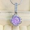 Nuevo Colgante de Diamante Morado Corte Rosa Octagonal Flash Anillo de Diamante Rosa Colorido de Alto Carbono Traje Verde Manzana para Mujer