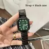 Adequado para Apple iwatch7654321SE pulseira de relógio pulseira de relógio de aço inoxidável + capa padrão dente metal s8 pulseira de relógio