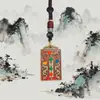 Estilo étnico chino aleación doble dragón llavero colgante accesorio metálico decoración pequeño regalo para hombres y mujeres