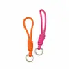 Cordão de Pingente de Poliéster Colorido Chaveiro Tecido Artesanal 15cm Lanyard Criativo para Celular Pingente Criativo para Bolsa de Boneca