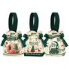 Bolsas de Regalo Navideñas Transfronterizas Personalizadas para Nochebuena, Bolsas de Lona con Cordón de Manzana, Bolsas de Dulces de Santa para Niños