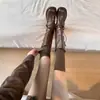 Meias 7/8 Novas Outono e Inverno Femininas Cor Sólida Meias Largas Estilo Japonês de Alta Qualidade Meias Longas de Tricô JK Meias para Afinar as Pernas