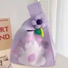 Bolsa Panda Fofa Bolsa Balde de Lã Tricotada Feminina Versão Japonesa e Coreana Bolsa Tote Casual Versátil para Levar na Mão Bolsa para Lanche