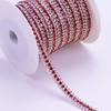 Nueva Cadena de Garras de Diamante Multicolor de Tres Filas Cadena de Pedrería Densa Galvanizada Cadena de Pedrería Versátil Cadena de Pedrería Cosida a Mano para Bricolaje Joyería