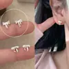 Brincos de Laço com Zircônia da Moda, Item Quente de Celebridade da Internet, Brincos Versáteis e Exquisitos de Luxo Leve com um Design Doce