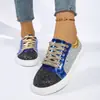 Coleção nova 2026 transfronteiriça: sapatos femininos estilosos e brilhantes, tênis casuais da moda estilo coreano com solas grossas, sapatos baixos respiráveis e pares combinando para casais