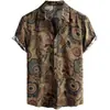 Camisa Hawaiana de Manga Corta con Estampado para Hombre de Verano Amazon Transfronterizo Fábrica de Origen Casual y Versátil