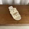 Sapatos Femininos Foto Real Versão Coreana Planos Camurça Birkenstock Slip-On Design com Fivela para Mulheres Moda Verão Casual