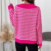 Suéter de Tricô Listrado com Gola V para Mulheres - Moda Transfronteiriça Europeia e Americana - Novo Estilo - Caimento Solto - Emagrecedor - Outono e Inverno 2026