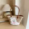 Bolso tejido de un solo hombro para mujer transfronterizo, nuevo bolso tote de gran capacidad para el día a día, bolso de playa para vacaciones, bolso de paja