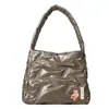 Bolso de Mano de Algodón Espacial Estilo Chino Bolso de Hombro Acolchado de Rpet Bolso Tote de Plumas Rpet Estilo Coreano Fábrica Personalizada