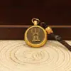 Latón Montaña Wutai Cinco Maestros Girar Suerte Dinero y Tesoro Llavero Giratorio Cinco Maestros Ping An Marca Colgante Cinco Emperadores Dinero Adornos Colgantes