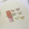 Acessórios para nail art de borboleta na cor aurora, conjunto misto, decorações 3D para unhas com tema de verão iridescente, acessórios de brinco, DIY