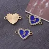Moda europeia e americana anéis duplos joias com letras de diamante acessórios pingente de coração colorido acessórios para colar pulseira DIY