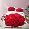Textil Hogar Personalizado Transfronterizo Serie Floral de Tres Piezas Funda Nórdica 3D Comercio Exterior Ropa de Cama Impresión Digital
