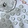 Atacado do Fabricante Coração de Vidro Laço Vidro Esculpido Dupla Face Contas Soltas DIY Pulseira Colar Feito à Mão
