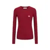 Blusa de tricô de cor sólida com mangas compridas para mulheres, camisa base canelada slim fit de outono com elasticidade, suéter de camada interna com design jacquard cruzado