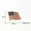 Broche Pin Accesorio Bandera Americana Laca Dorada Cierre Mariposa Insignia Plegable Pin de Solapa para Ropa en Stock