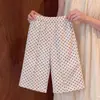 Conjunto de Outono Super Bonito para Creche Infantil Ningli Novo Cardigan Suéter Vazado para Bebê Calça Longa de Bolinhas