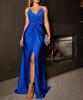 Vestido de noche ajustado con escote en V, plisado y cintura alta, para mujer, estilo europeo y americano, Amazon Cross-border, verano 2024