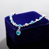 Pulsera de cristal con corazón de melocotón estilo moda europea y americana, diamante flash, diamante, para mujer, corazón del mar, accesorios de mano, en stock, venta al por mayor