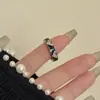 Anillo Abierto de Corazón Ins Coreano para Mujer con Gota de Esmalte Nuevo Diseño de Nicho Anillo Cortado de Moda de Gama Alta