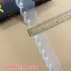 Renda Bordada de Seda Leite com Malha de 4cm Acabamento para Roupas DIY Acessórios de Renda Solúvel em Água para Gola e Barra de Saia