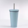 Taza de Café Acero Inoxidable 304 Casual Vaso Aislado al Vacío Portátil Oficina Coche Taza con Pajita Venta al por Mayor