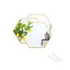 Espejo DIY al por mayor, Espejo colgante simple y elegante con borde dorado, Juego de tres piezas, Espejo de baño y tocador DIY autoadhesivo al por mayor del fabricante