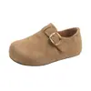 Zapatos de mujer estilo Birkenstock, de cuero genuino, con plataforma para aumentar altura, colección otoño 2026, mocasines sin cordones, estilo popular, diseño completamente cerrado