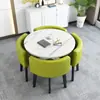 Mesa de Recepção Simples e Combinação de Cadeiras Mesa de Negociação Recepção de Loja Comercial Mesa e Cadeira Mesa Redonda Pequena para Lazer de Escritório