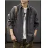 Chaqueta camisa de mezclilla lavada vintage de manga larga para otoño con cuello camisero para hombre, juvenil, corte regular, estándar diario, de alta gama, moderna