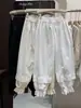 Pantalones Casuales de Primavera Estilo Japonés Encaje Fresco Dulce Estilo Mori Girl Pantalones Cortos Sueltos con Adorno de Encaje Reductores de Edad