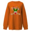 Suéter navideño transfronterizo con estampado de alce navideño, manga larga, talla grande europea y americana, forro polar, suéter navideño arcoíris para mujer