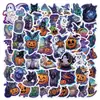 ColecciónPegatinas de Halloween Dibujos Animados Retro Gato Oscuro Diario Funda de Teléfono Decoración DIY Venta al por Mayor Transfronteriza