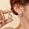 Brincos de Pérola Dupla Face para Mulheres, Novos Brincos Elegantes de 5 Peças, Luxo Acessível de Nicho, Brincos Especiais de Alta Qualidade