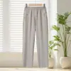 Calça da Mamãe Verão Nova Cintura Alta Elástico Perna Reta Calças Femininas Soltas Casuais Longas Calças para Mulheres de Meia-Idade Avó