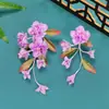 2025 Nuevo Original Flor de Seda Morada Super Hada Pasador Estilo Antiguo Tocados Dinastía Han Accesorios para el Cabello Versátiles Borla Flor Rizada Accesorios para el Cabello