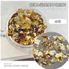 Fragmentos de Papel Dourado para Nail Art Joias Popular Transfronteiriça Vermelho Azul Verde Flor Dourada Laser Dourado e Prateado Material de Lantejoula Folha Atacado