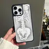 Artículo de exportación más vendido: Funda para iPhone 18 Pro Max con diseño de calavera, fresca y moderna, tacto de piel, color negro, para Apple 15