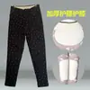 Calças de algodão de lã de camelo para mulheres de meia-idade e idosas Calças slim de inverno para mães com agasalhos elásticos de cintura alta e calças quentes