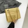 Bolso de mujer de gran capacidad, informal, personalizado, de moda para desplazamientos diarios, nuevo bolso bandolera elegante con cadena, bandolera de hombro, pequeño bolso cuadrado 2024
