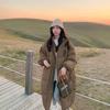 2024 Nueva Popular Chaqueta de Algodón Oversize para Mujer Invierno Estilo Coreano Cuello Alto Abrigo de Algodón de Largo Medio Trendy