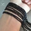 Cuentas de espinela negra natural 7A, espinela brillante, productos semiacabados, venta al por mayor, accesorios de joyería DIY