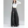 Pantalones de pierna ancha de lujo ligero estilo francés para mujer, colección otoño 2026, de cintura alta, elegantes, estilosos, con diseño único, de largo hasta el suelo