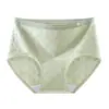 Tanga de Algodón Puro Sin Costuras de Cintura Media para Mujer Cómodo Transpirable Extendido Entrepierna Antibacteriana Anti-Enrollamiento Ajustado a la Cadera Talla Grande Ropa Interior para Mujer