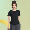 Nova camiseta de verão, corte justo, secagem rápida, gola redonda, respirável, para corrida, fitness, maratona, esportes e treino de yoga